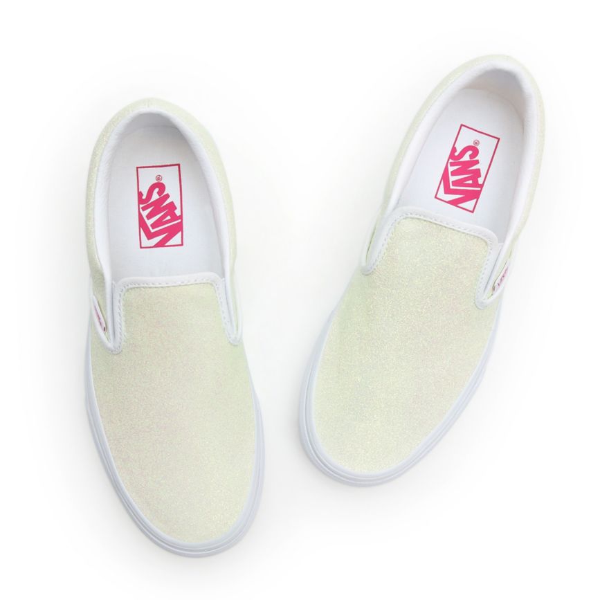 Vans UV Glitter Classic Slip-On Obuca Бео | VN398F0PD08